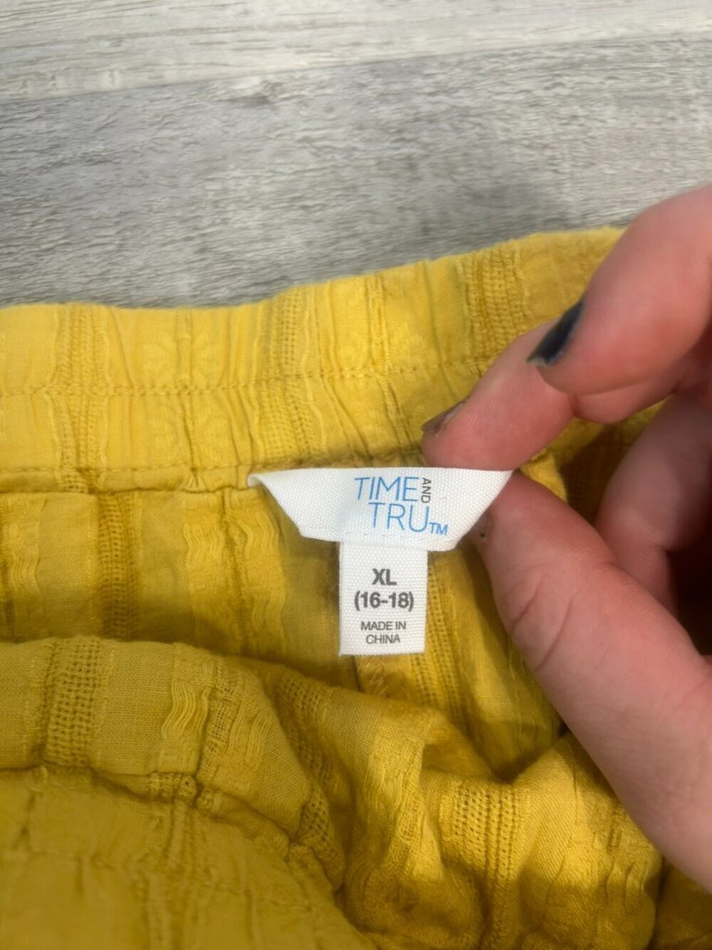 Time & Tru Tiered Yellow Cotton Skirt Size XL Ruffles, Lace, Flirty G22 - Picture 3 of 5
